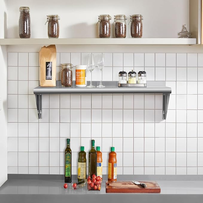 Hally Stainless Steel Shelf 14 x 48 Inches, 350 lb, Commercial Wall Mount - Image 6