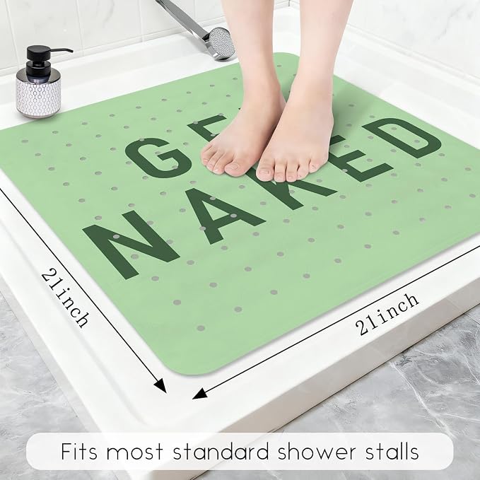 Bathtub Mat Non Slip, Get Naked Square Bath tub Mat Shower Floor Mat - Image 2