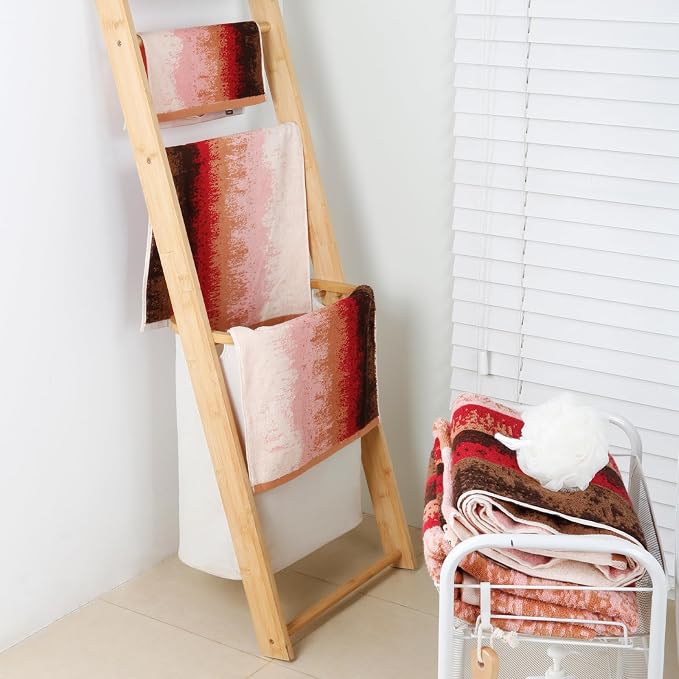 SEMAXE Bathroom Towel Set with Hanging Loop – 8-Piece Yarn Dyed Jacquard Cotton - Image 8