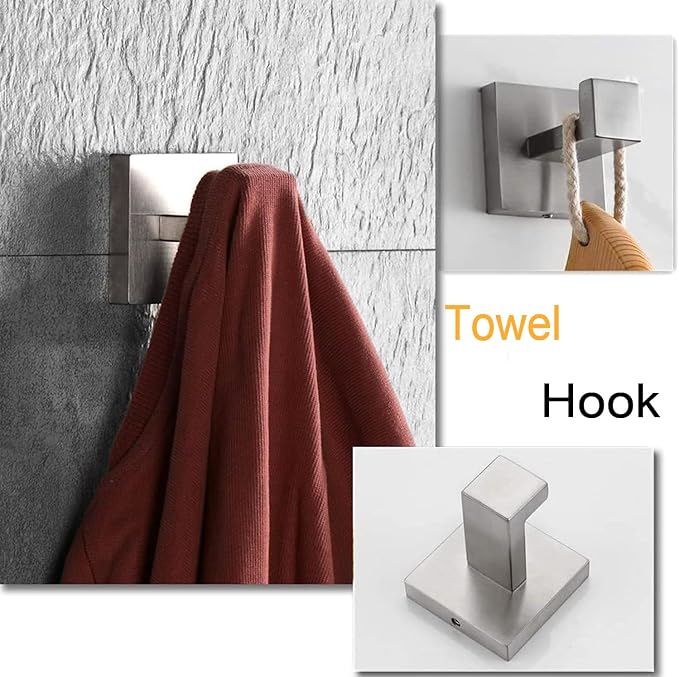 4-Piece Bathroom Hardware Set, Towel Rack Towel Bar Towel Holder Toilet Paper - Image 4