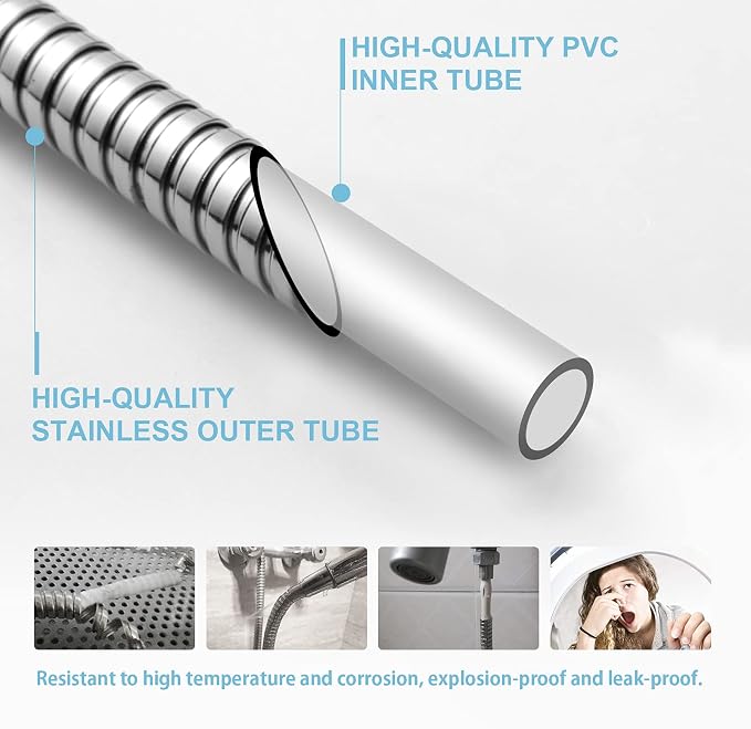 OFFO Shower Hose, Kink Free Stainless Steel Shower Hose Attachment - Image 5