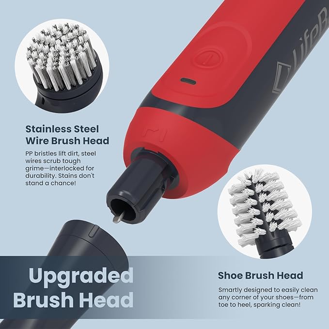 LifeBasis Rechargeable Power Scrubber 11-Piece Kit, Cordless Electric Cleaning - Image 4