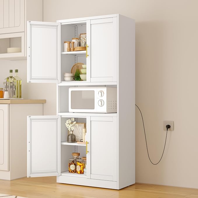 61.02" Tall Bathroom Storage Cabinet, Kitchen Pantry Storage Cabinet - Image 7