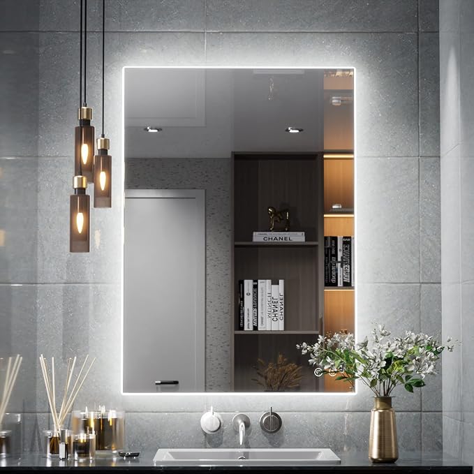 TETOTE Backlit Mirror for Bathroom, 20x28 Inch Vanity Mirror by TETOTE