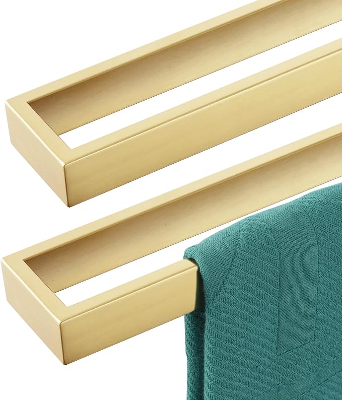 KOKOSIRI Towel Bars Brushed Gold Bath Towel Holders 16-Inch Kitchen Towel Rack by KOKOSIRI
