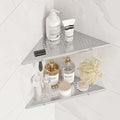 10" Bathroom Corner Shelf, 2 Pack Recessed Shower Shelf Caddy, SUS304 Stainless by Qeke