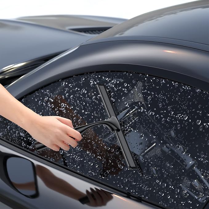 Black Shower Squeegee for Glass Door 12-Inch Bathroom Squeegee Window Wiper - Image 7