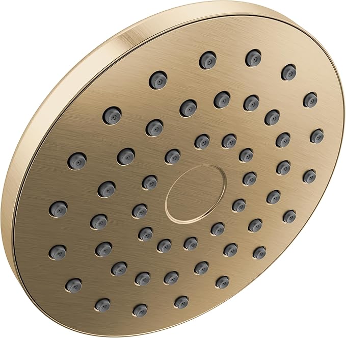 Delta PivotPro Brushed Gold Rain Showerhead, Single Setting 7 Inch Round Shower by DeltaFaucet