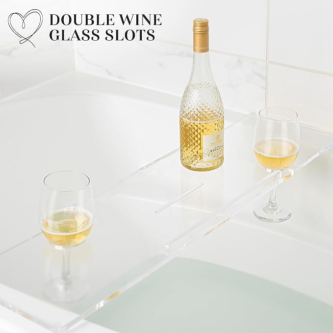 34" Supreme Plus- Luxury Bathtub Tray Caddy- 3/8" Thick, Acrylic Bathtub Caddy - Image 6