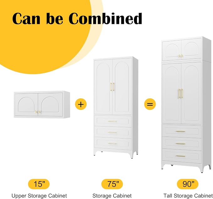 Kitchen Pantry Cabinet，90" Storage Cabinets - Image 4