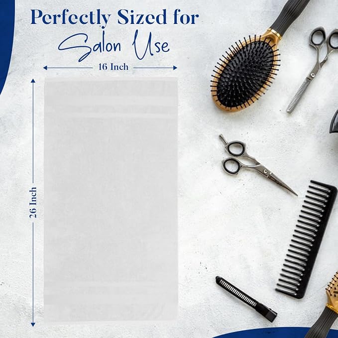 DAN RIVER 100% Cotton Salon Towels Set – 16x26 inches, Highly Absorbent and - Image 5
