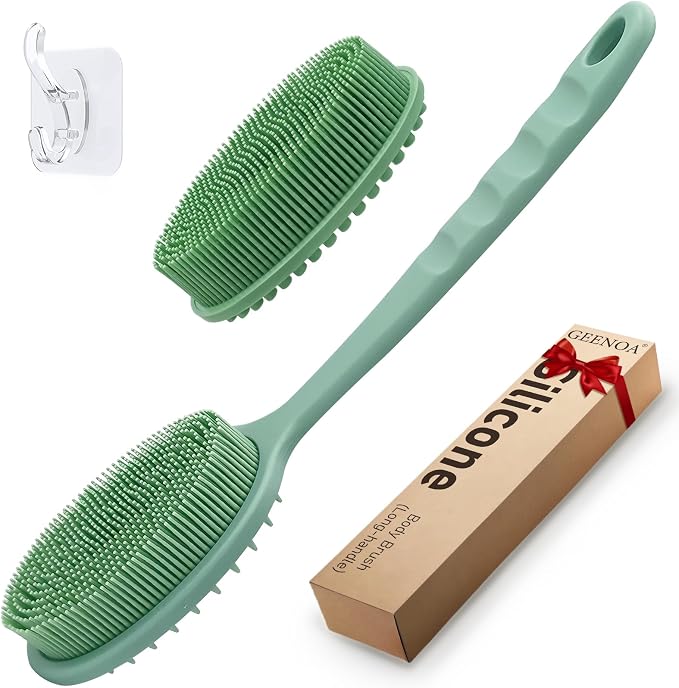 Silicone Back Washer for Shower, Gentle Exfoliating Body & Back Scrubber by GEENOA