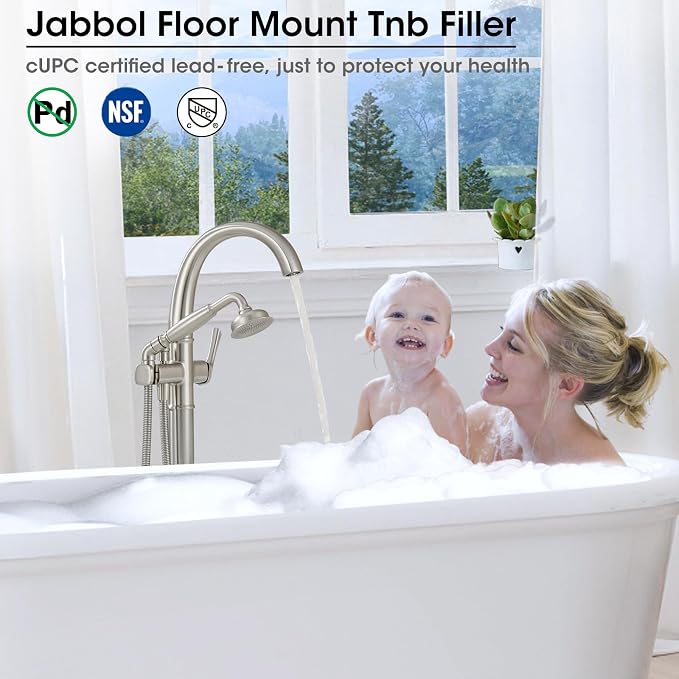 Free Standing Tub Faucet, Jabbol Luxury Freestanding Bathtub Faucet - Image 3