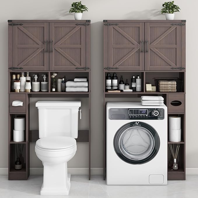 Vabches Over The Toilet Storage Cabinet, Farmhouse Storage Cabinet Over Toilet - Image 6