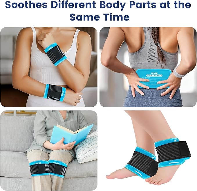 REVIX Ice Packs for Injuries Reusable, 2 Packs Hot & Cold Gel Ice Packs - Image 4