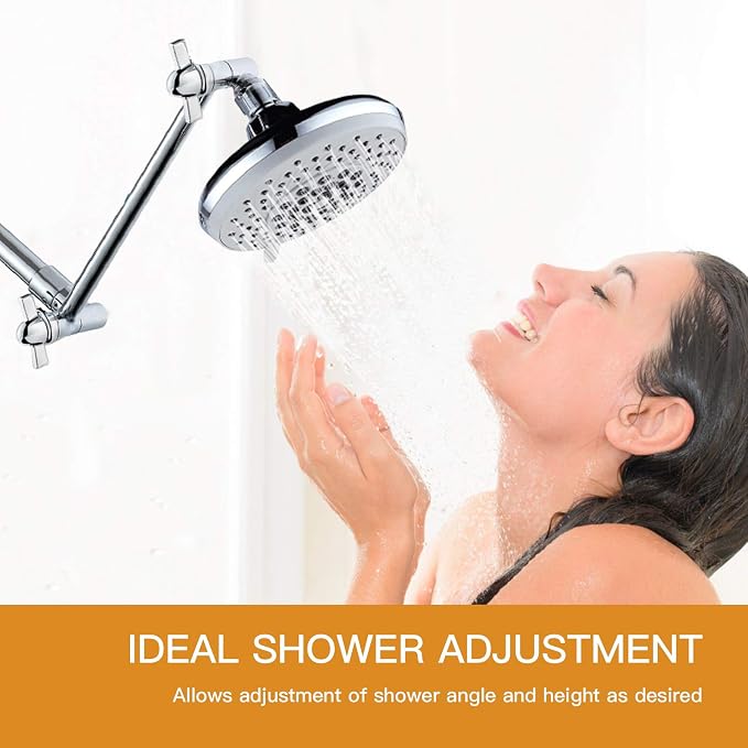 11 Inch Shower Head Extension Arm Chrome.Solid Brass Adjustable Shower Arm - Image 4