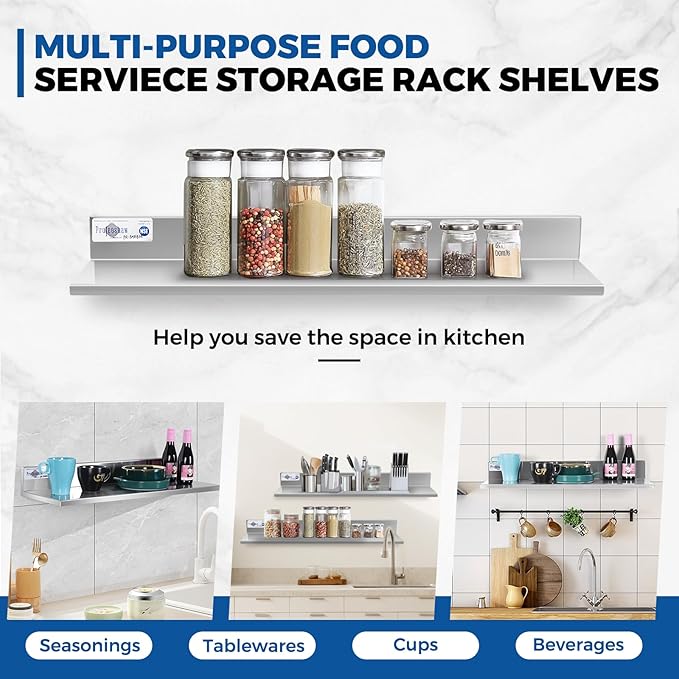 Profeeshaw Stainless Steel Shelf Wall Mounted Commercial Stainless Steel - Image 5