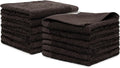 100% Cotton Washcloths Set 13” x 13” | Chocolate Towels | Set of 24 Ultra Soft by Weidemans