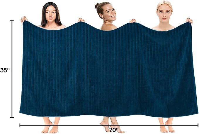 DAN RIVER Pack of 2 Bath Sheet 35x70 Inches, Big Towels Oversized Extra Ribbed - Image 8