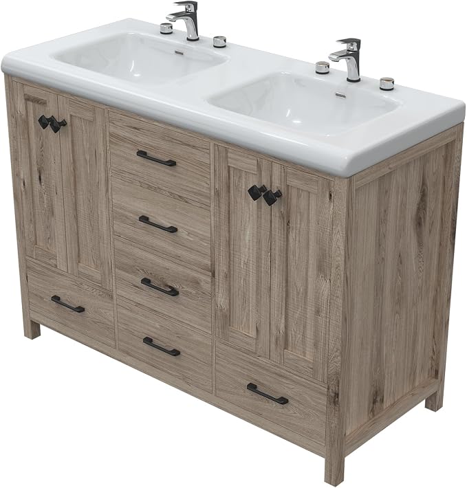51 inch Bathroom Sink Vanity Combo, Large Freestanding Double Bath Vanity Sink - Image 3