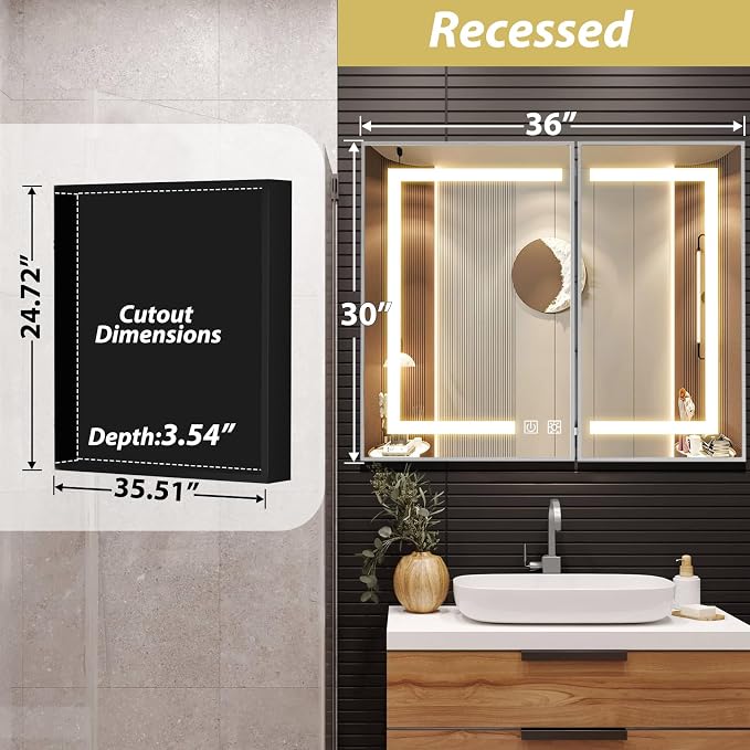 ROOMTEC Lighted Medicine Cabinet - Image 4