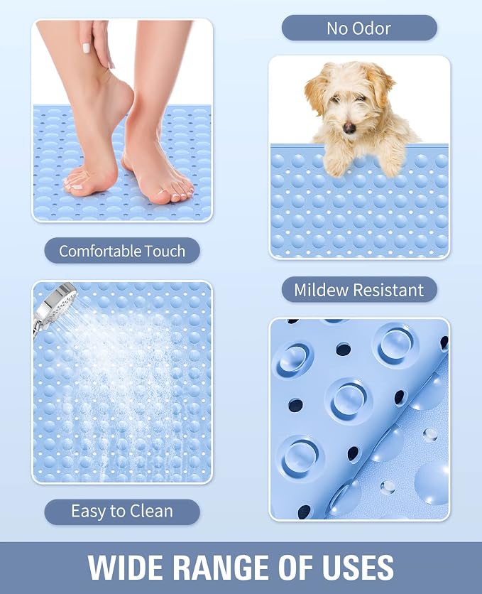 Yolife Extra Large TPE Shower Mat, 47.2" L x 31.5" W Anti Slip Bath Mat - Image 3