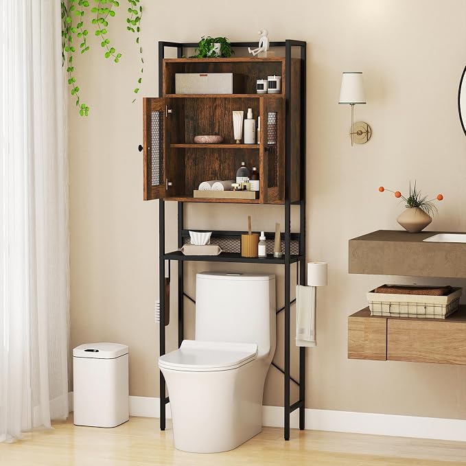Tangkula Over The Toilet Storage Cabinet, 5-Tier Space Saver Above Toilet - Image 3