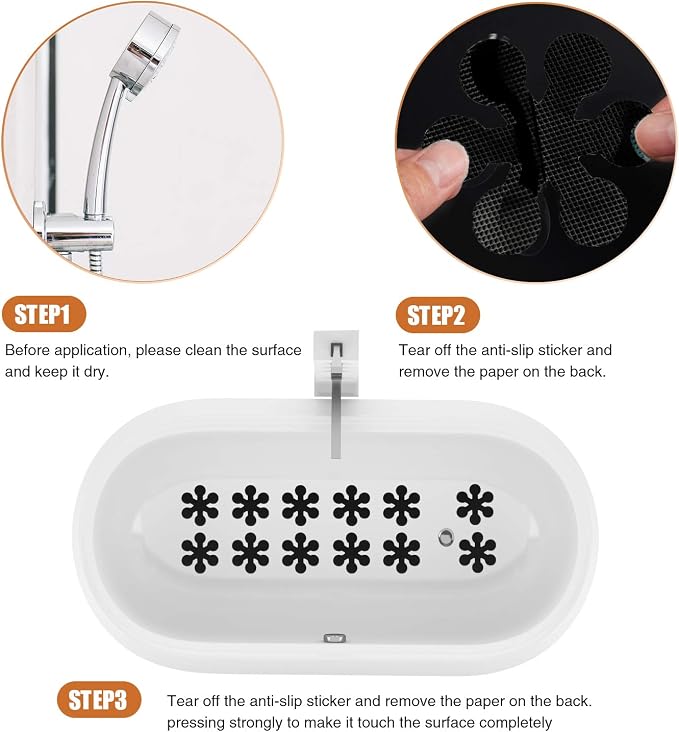 Bathtub Stickers Non-Slip, Safety Shower Treads Adhesive Appliques - Image 6