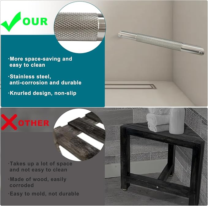 Shower Foot Rest for Shaving Legs Shower Foot Stool- Wall Mounted Bathtub Foot - Image 3