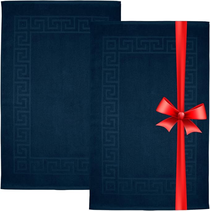 DAN RIVER Greek Cotton Bath Mats Set of 2 – Not a Bathroom Rug, Ultra Soft by DanRiver