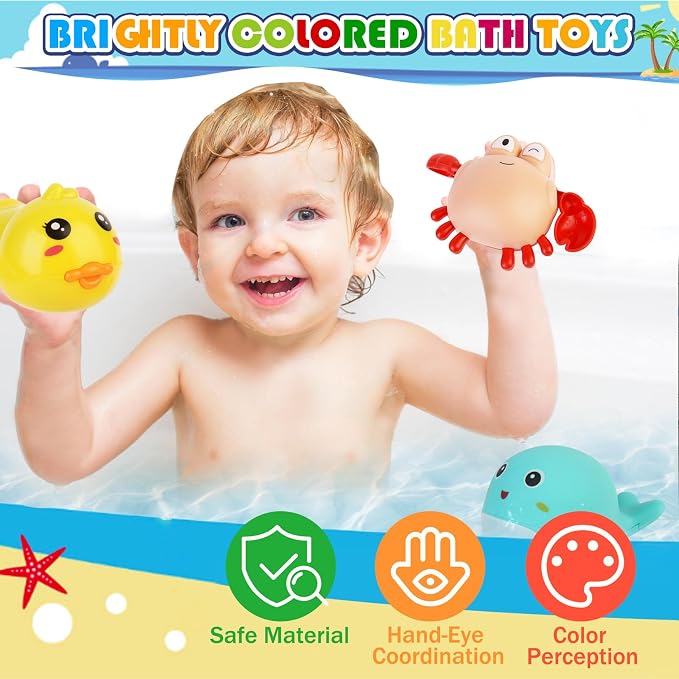 Baby Bath Toys 5 Pcs Set, Wind Up Bath Toys - Image 2