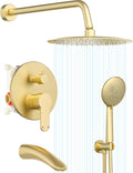 Gabrylly Shower System with Tub Spout, Bathtub Shower Faucet Set with 10" Rain by GABRYLLY