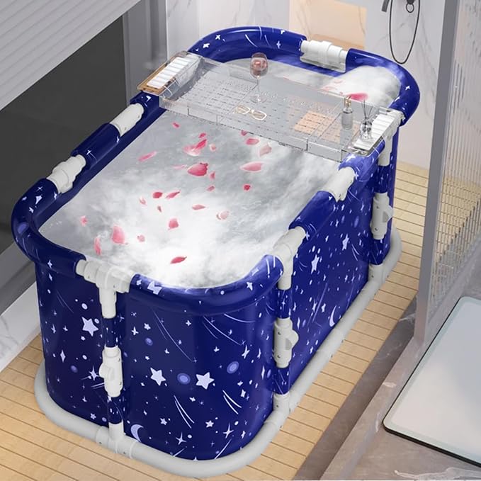 Portable Bathtub, 47 in Freestanding Soaking Bath Tub - Image 2