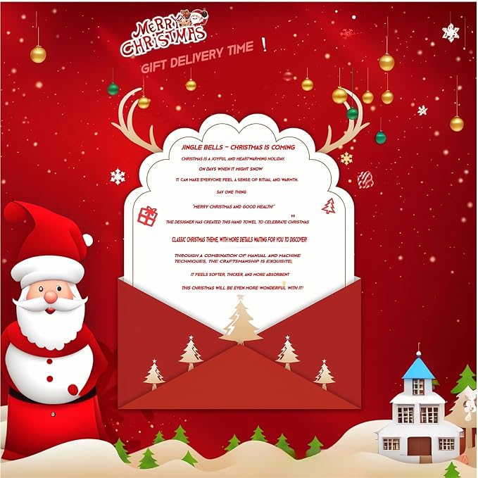 Cesqouc® 4pcs Hand Towels with Christmas Patterns : Santa Claus und Cute - Image 9