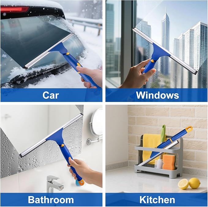 ITTAHO Swivel Shower Squeegee for Glass Doors, All-Purpose Anti-Slip Window - Image 6
