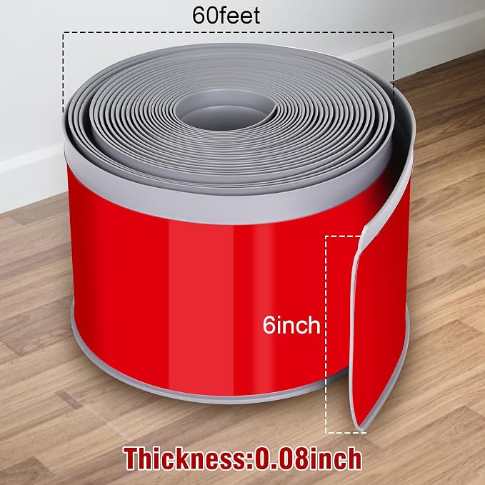Vinyl Baseboard Molding Trim 6 Inch x 60 Feet Peel and Stick Baseboard Trim - Image 2