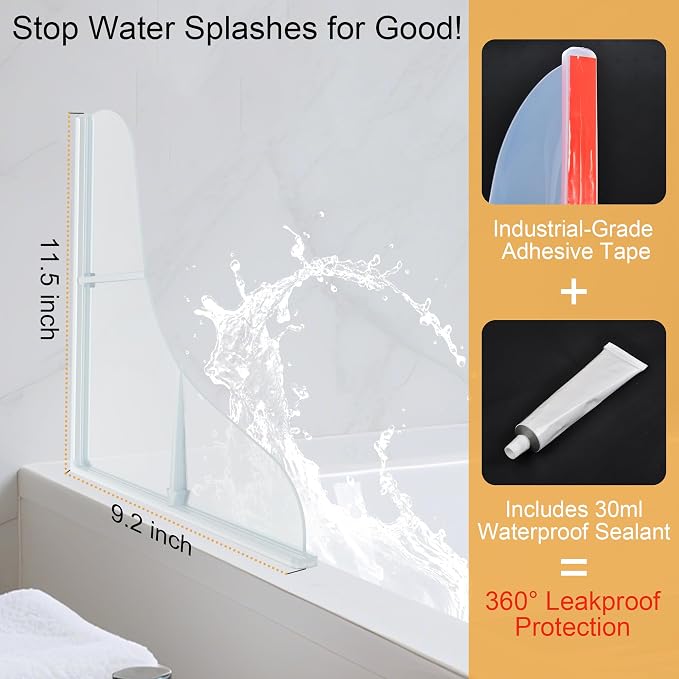 Mofason Silicone Shower Splash Guard, Bathroom Shower Water Guard - Image 2