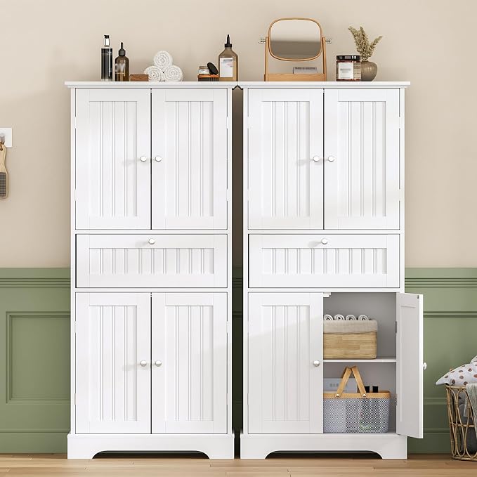 ChooChoo 51" H Tall Bathroom Floor Cabinet, Modern Bathroom Storage Cabinet - Image 8