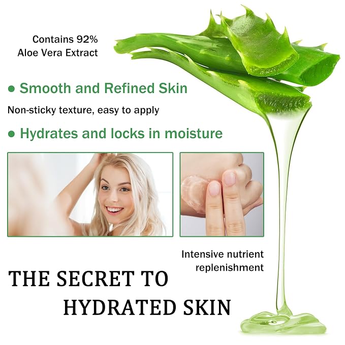 Aloe Vera Gel for Sunburn Relief, Hydrating Travel Size Aloe Vera Gel for Face - Image 5