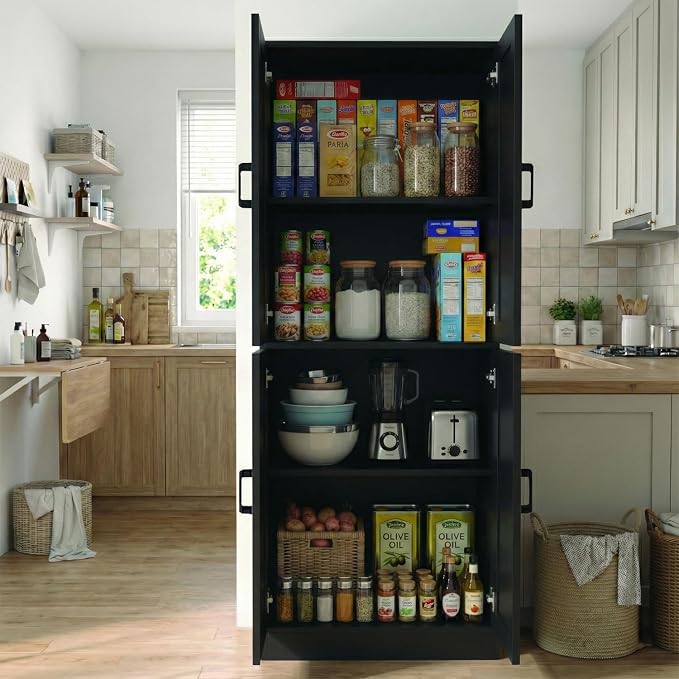71" Tall Kitchen Pantry Cabinet, Freestanding Food Storage Organizer - Image 4