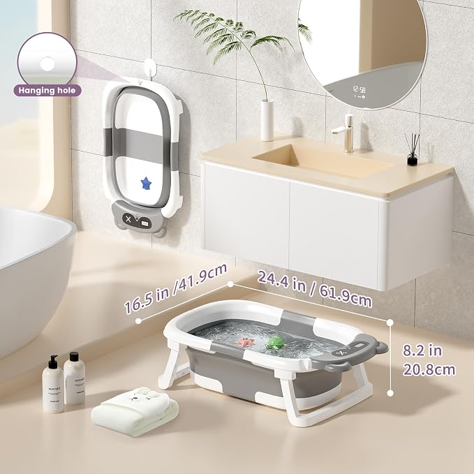 Collapsible Baby Bathtub for Newborn to Toddler - Image 4