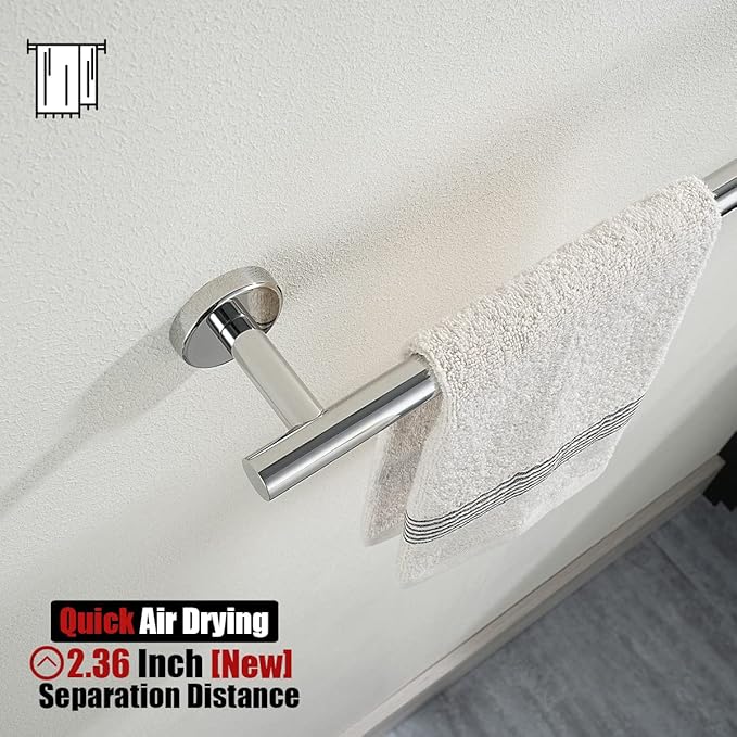 JQK Chrome Towel Bar, 27 Inch 304 Stainless Steel Thicken 0.8mm Towel Rack - Image 6