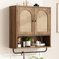 RUSTOWN Rattan Bathroom Wall Cabinet, Boho Medicine Cabinet by RUSTOWN