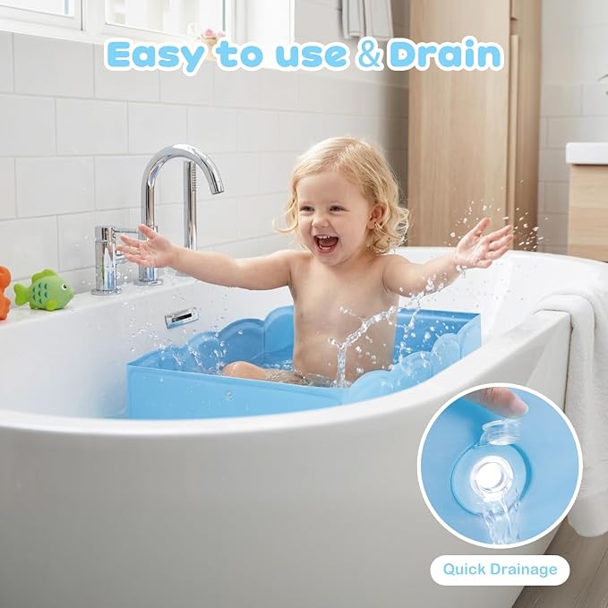 Collapsible Baby Bathtub for Shower, Reinforced Structure Infant Foldable Bath - Image 4