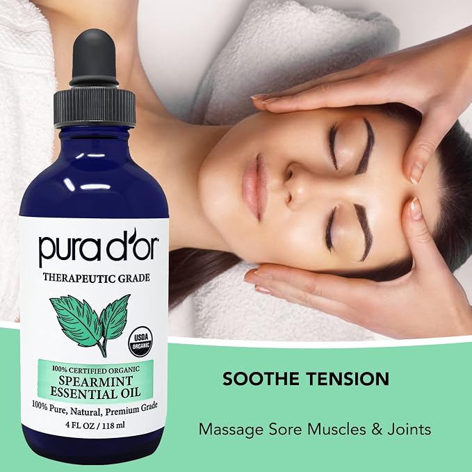 PURA D'OR Organic Spearmint Essential Oil USDA Certified 100% Pure & Natural - Image 4