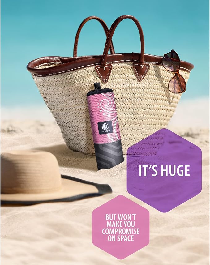 VENTURE 4TH Microfiber Beach Towel: Quick-Dry, Sandproof and Lightweight - Image 4