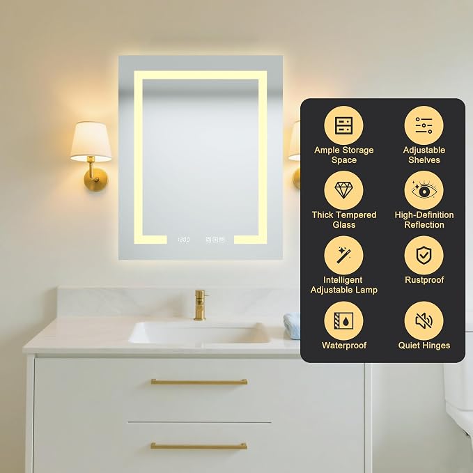 24" x 30 LED Lighted Medicine Cabinet - Image 3