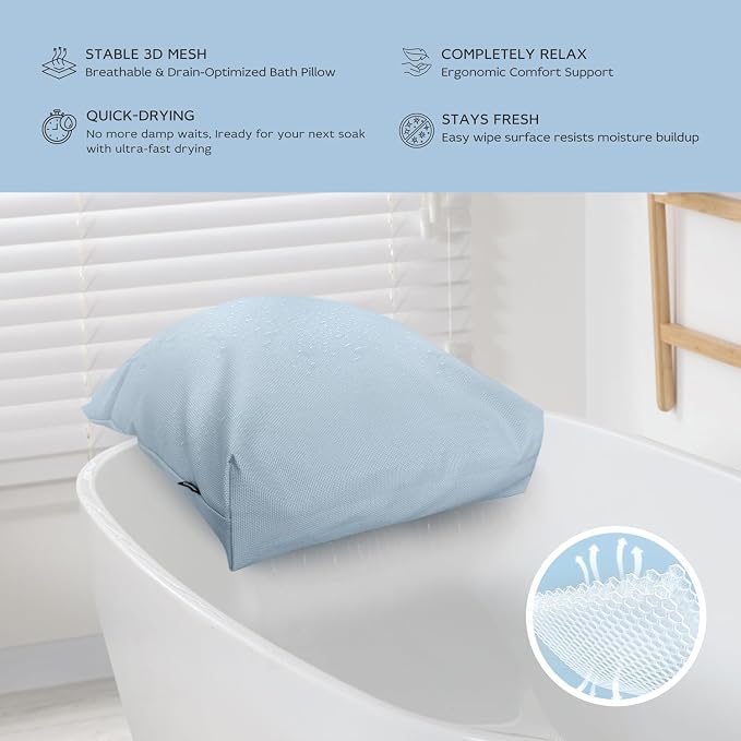 Bath Pillows for Tub Neck and Back Support, Bathtub Cushion backrest headrest - Image 7