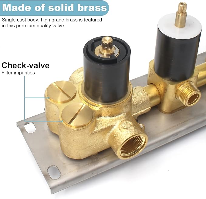 HOMEDEC Oil Rubbed Bronze Brass 4 Way Shower Valve and Trim Kit, Thermostatic - Image 5