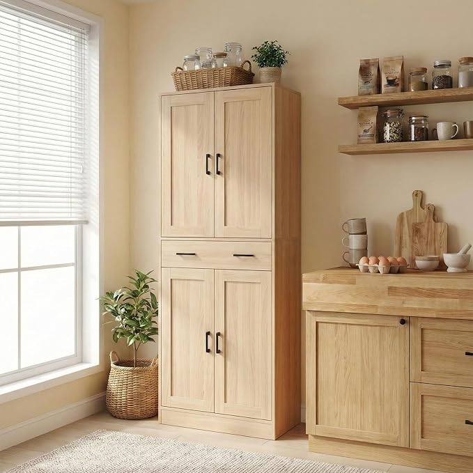 71" Tall Kitchen Pantry Cabinet, Freestanding Storage Cabinet - Image 5